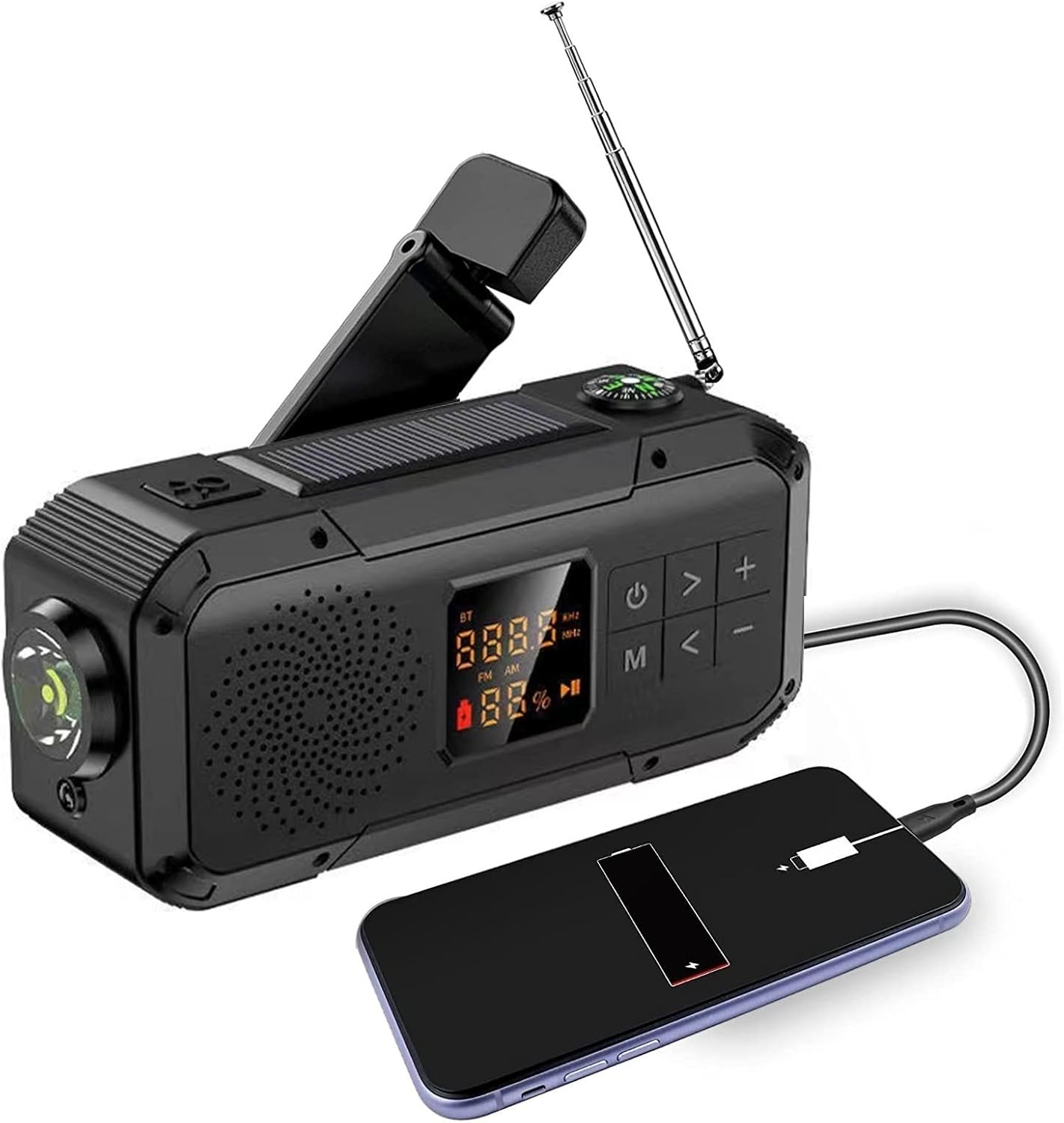 Radio D'Urgence, Avec Chargeur De Torche Led Alarme Sos Radio De Survie