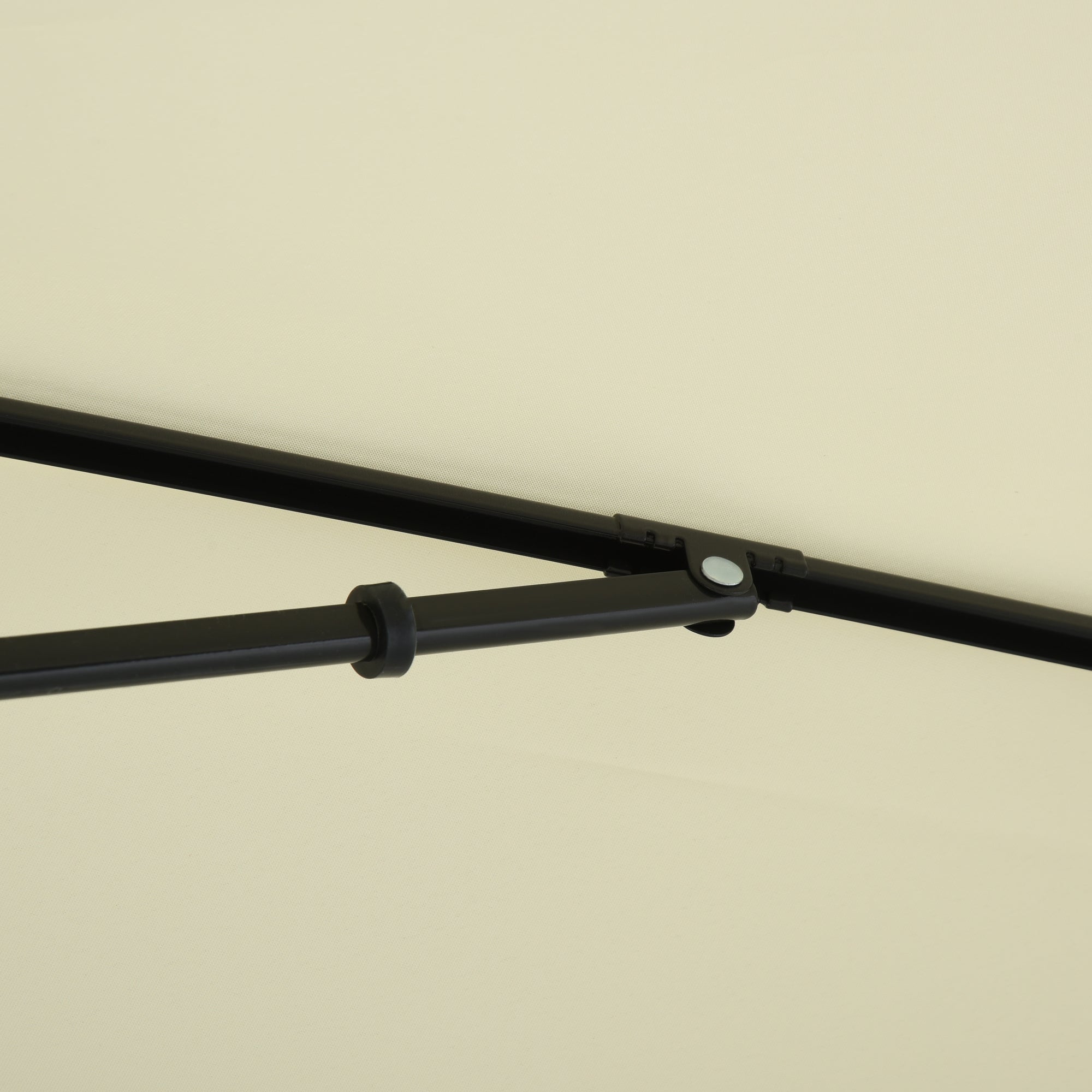 Outsunny Ombrellone da Giardino Rettangolare 2x1.3 m con Inclinazione Regolabile e Palo in Alluminio, Beige e Nero - 9