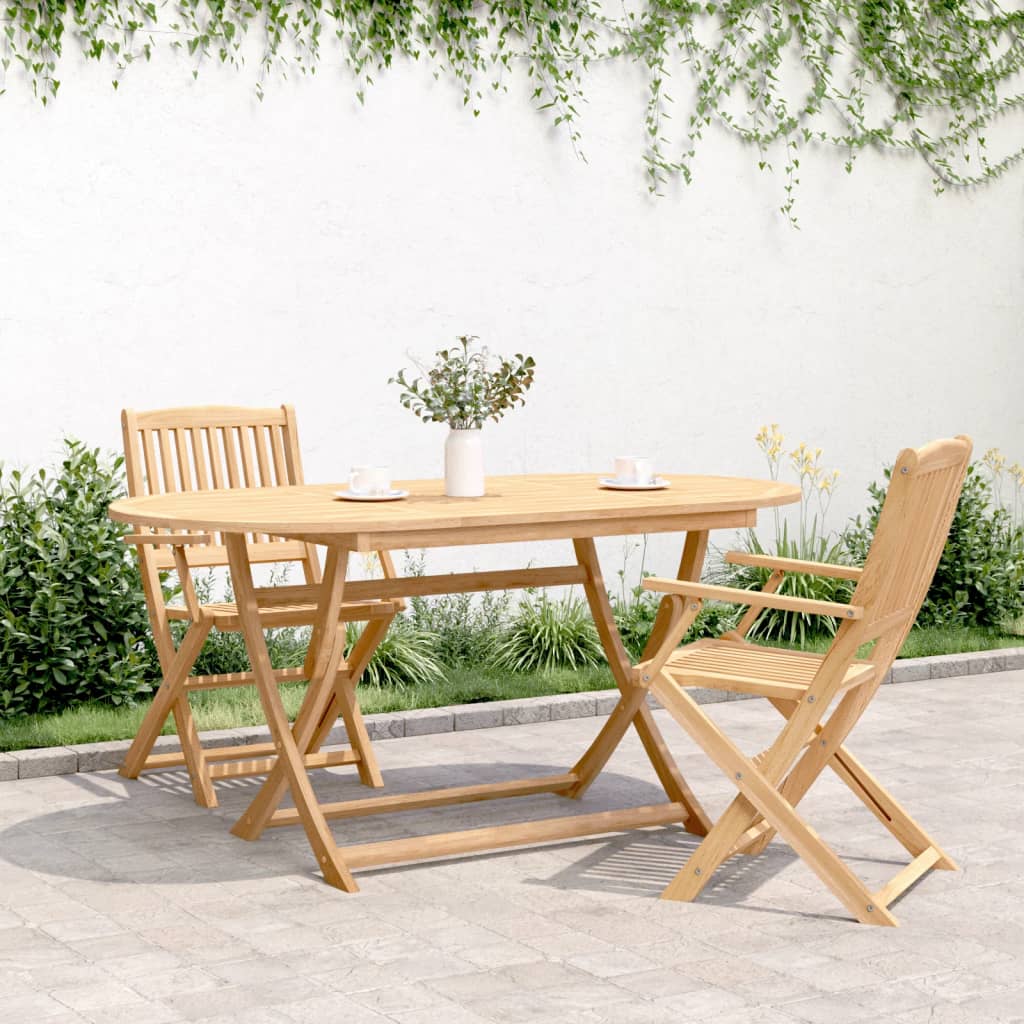 Table pliable de jardin 160x85x75 bois d'acacia solide - 3