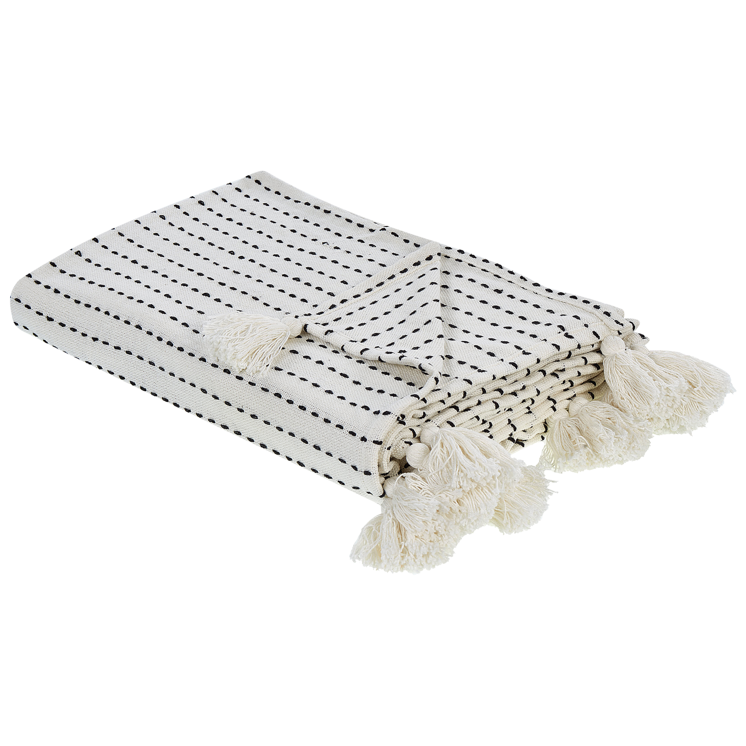 Copriletto 100% Cotone Bianco Con Pois - 240x270 Cm Per Letto Matrimoniale 150x200 - Prodotto In Portogallo