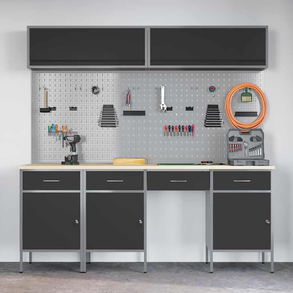 Conjunto Completo de Banco de Trabalho em Aço Preto com 10 Peças - 5