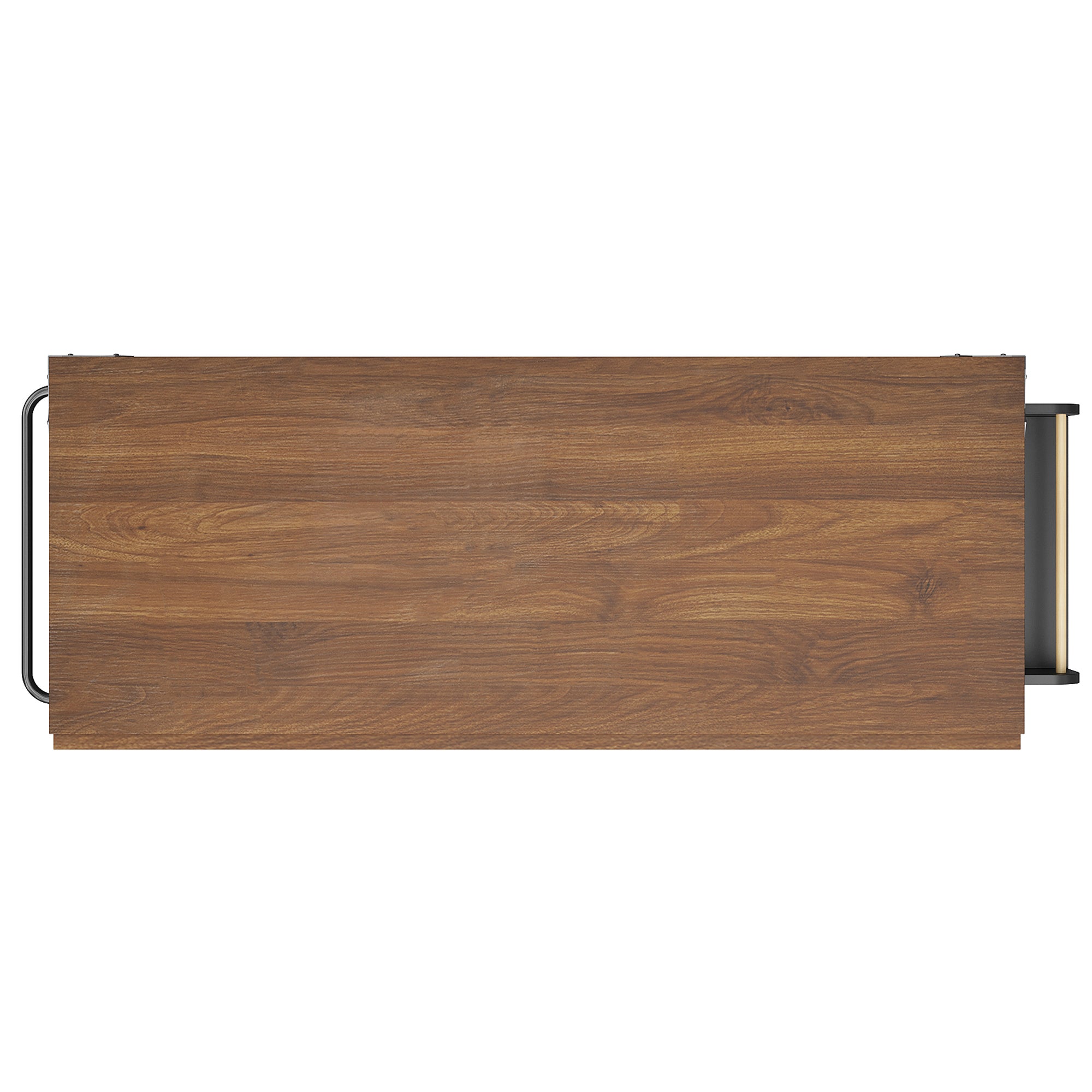Chariot de cuisine noir avec plan de travail coulissant, îlot de cuisine avec 4 portes et 2 tiroirs, mobilier de salle à manger finition bois - 7