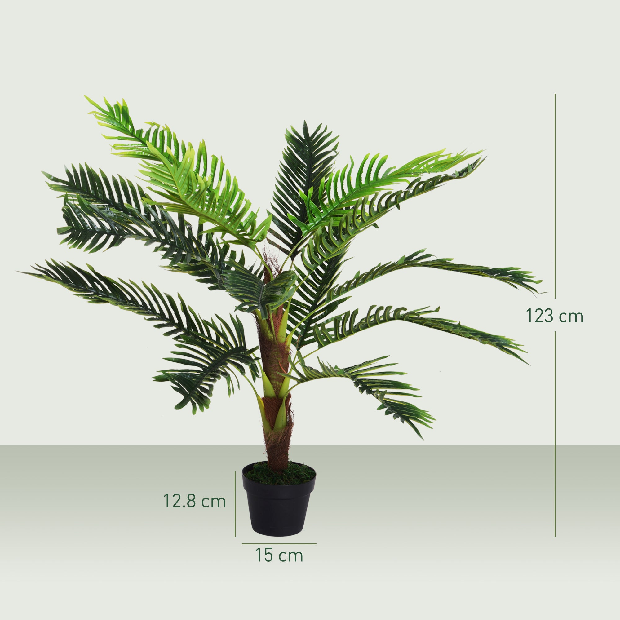 Plante artificielle palmier cycas hauteur 123 cm intérieur extérieur pot inclus décoration maison jardin - 5