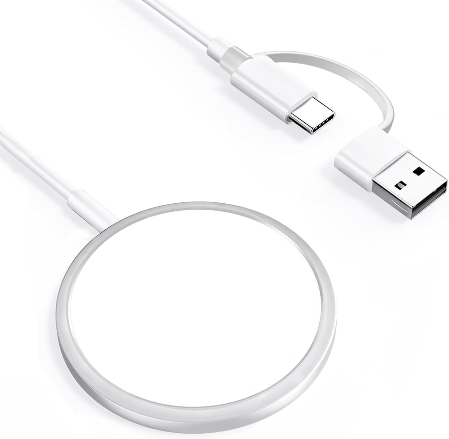 Ładowarka magnetyczna 15W do iPhone'a – Certyfikat MFi, magnetyczna baza z kablem USB-C 1m, kompatybilna z iPhone'ami od 12 do 15