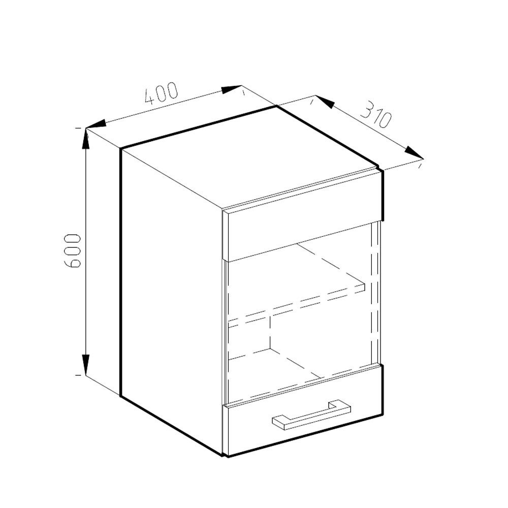 Vicco Armoire en verre R-Line, Blanc, 40cm J-Shape - 3