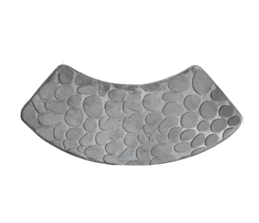 Tappetino Da Bagno Curvo Antiscivolo In Poliestere, Morbido E Assorbente, Lavabile, 30x60x100cm, Colore Nero