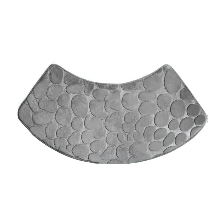Tappetino Da Bagno Curvo Antiscivolo In Poliestere, Morbido E Assorbente, Lavabile, 30x60x100cm, Colore Nero