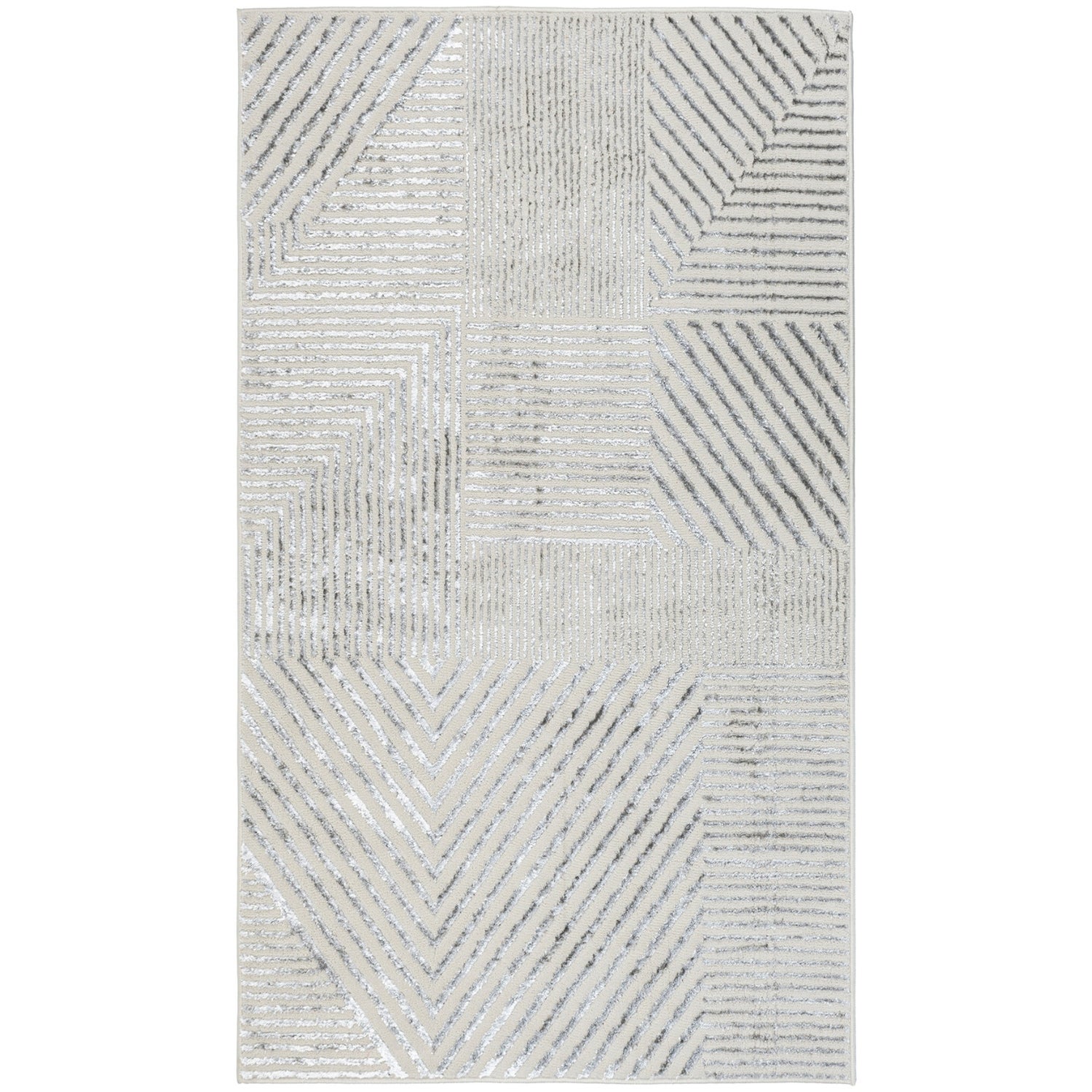 Dywan nowoczesny Tori 67x120 cm OEKO-TEX geometryczny szary
