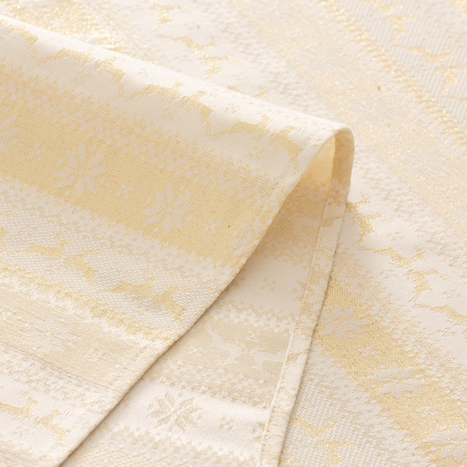 Tovaglia di Natale rettangolare in cotone jacquard ecru 140x240 cm - Ribbon - 4