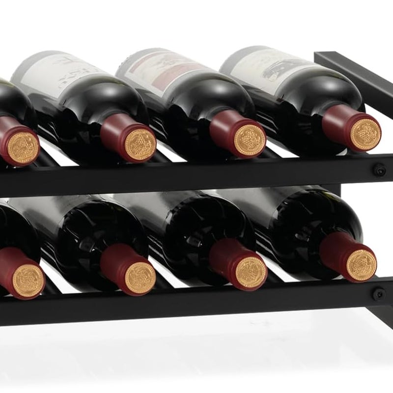 2-poziomowy regał na wino z metalu, stojak na butelki, stojak na 8 butelek, stojak na butelki wina, uchwyt na wino do kuchni, 42,5 x 24,5 x 20,5 cm