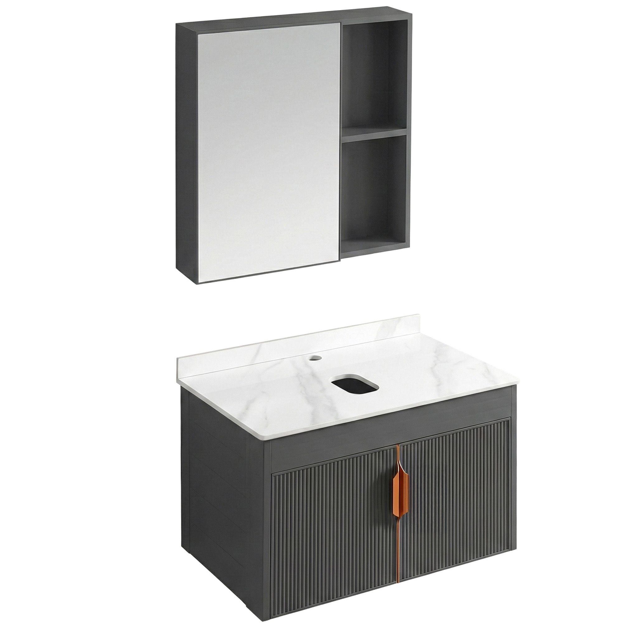 Rea Set De Mobilier De Baie Cu Blat Marti 60cm Grey | Leroy Merlin