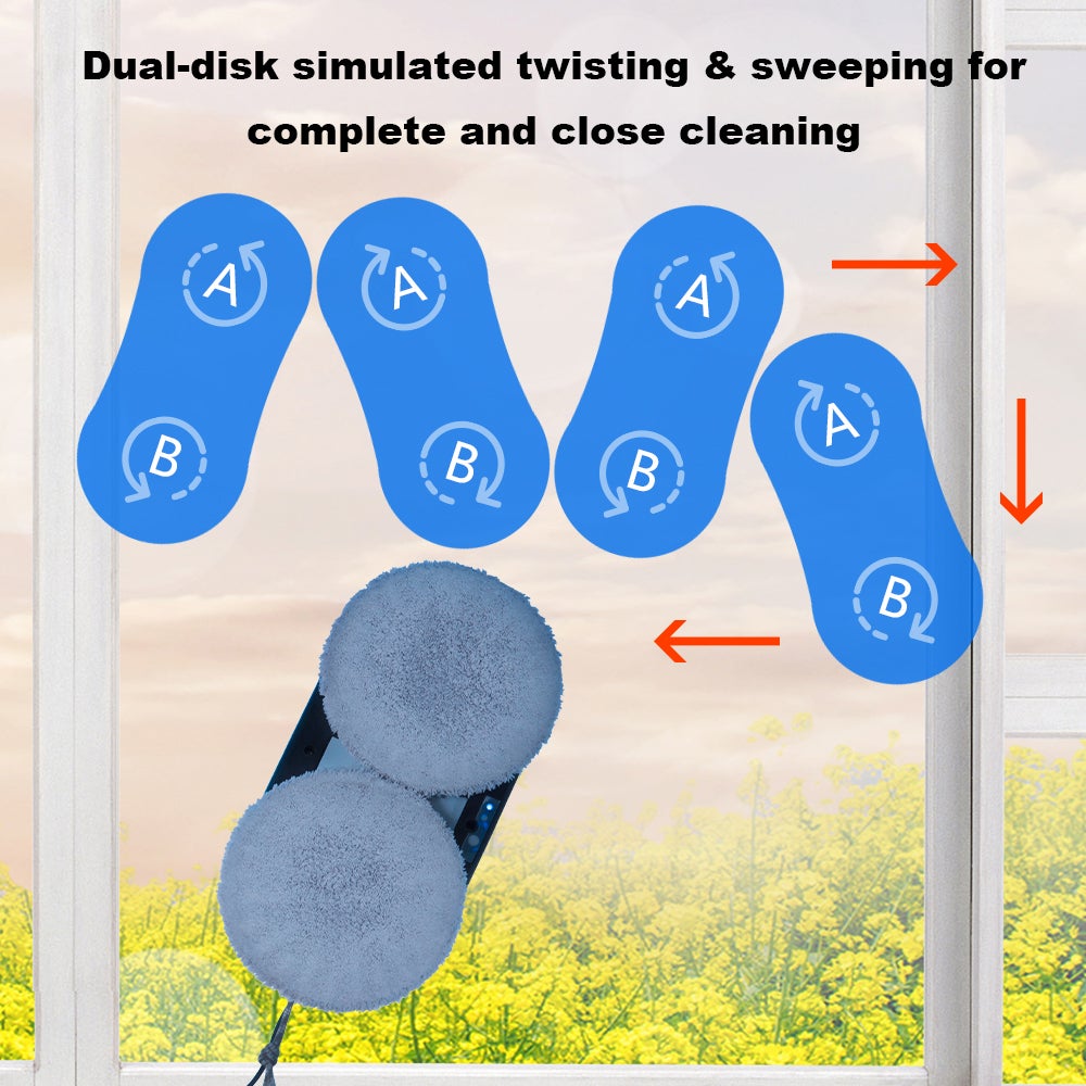LIECTROUX YW610 – Robot Limpiacristales Inteligente con Depósito de Agua 30 ml, Alto Rendimiento + 10 Paños Incluidos - 5