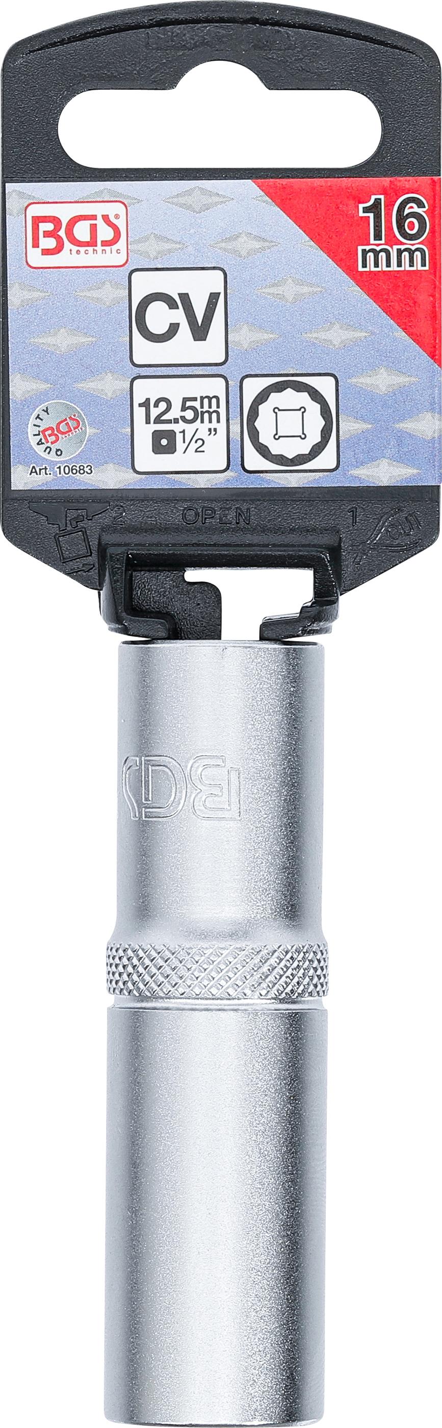 Douille pour clé, douze pans, longue | 12,5 mm (1/2