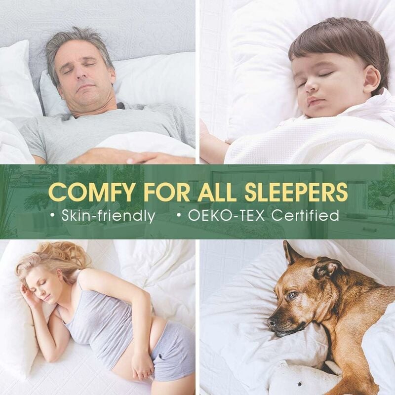 Protège Matelas Imperméable Alèse de lit imperméable Alèse Respirante Anti-Acarien et Hypo-Allergénique Anti-Bactérien Anti-Moisissures 160*200+30cm - 4