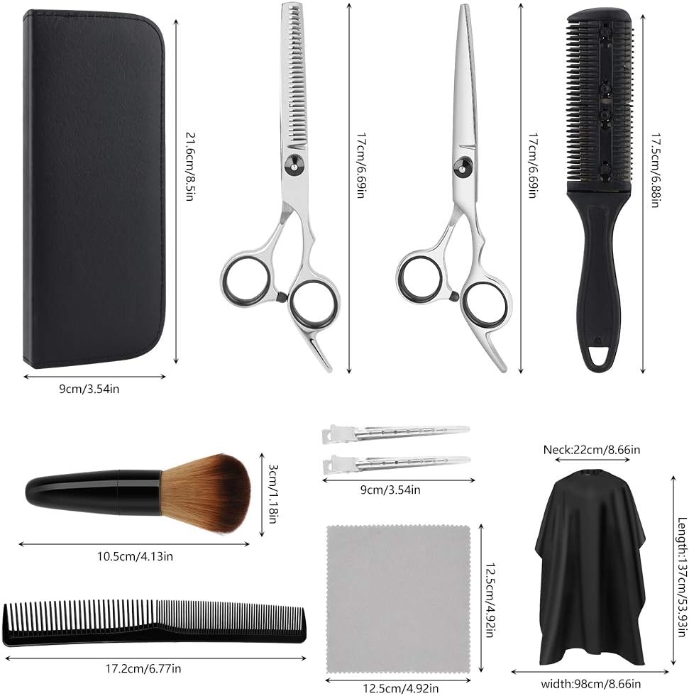Ensemble De Ciseaux à Cheveux Professionnels - Inox - Pour Tous Types De Cheveux