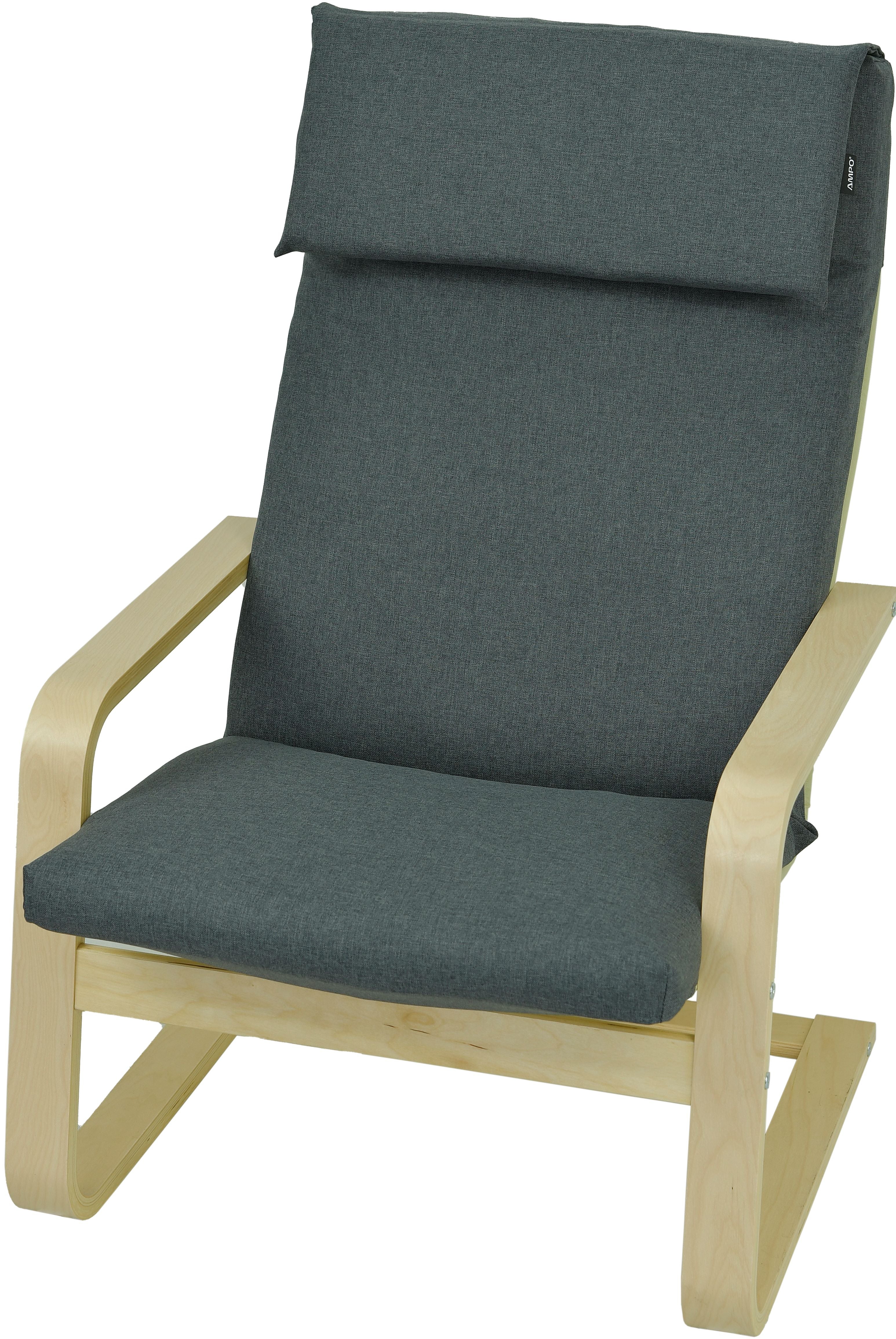 Poduszka na fotel drewniany Poang Pello AMPO ciemny szary melanż 1 szt.