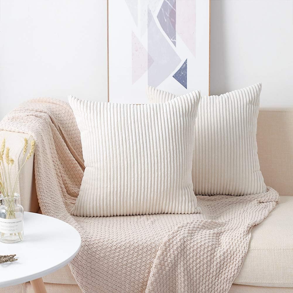 Lot De 2 Housses De Coussin 65x65 Cm – Velours Double Face, Imperméable, Fermeture Invisible – Déco Salon, Terrasse