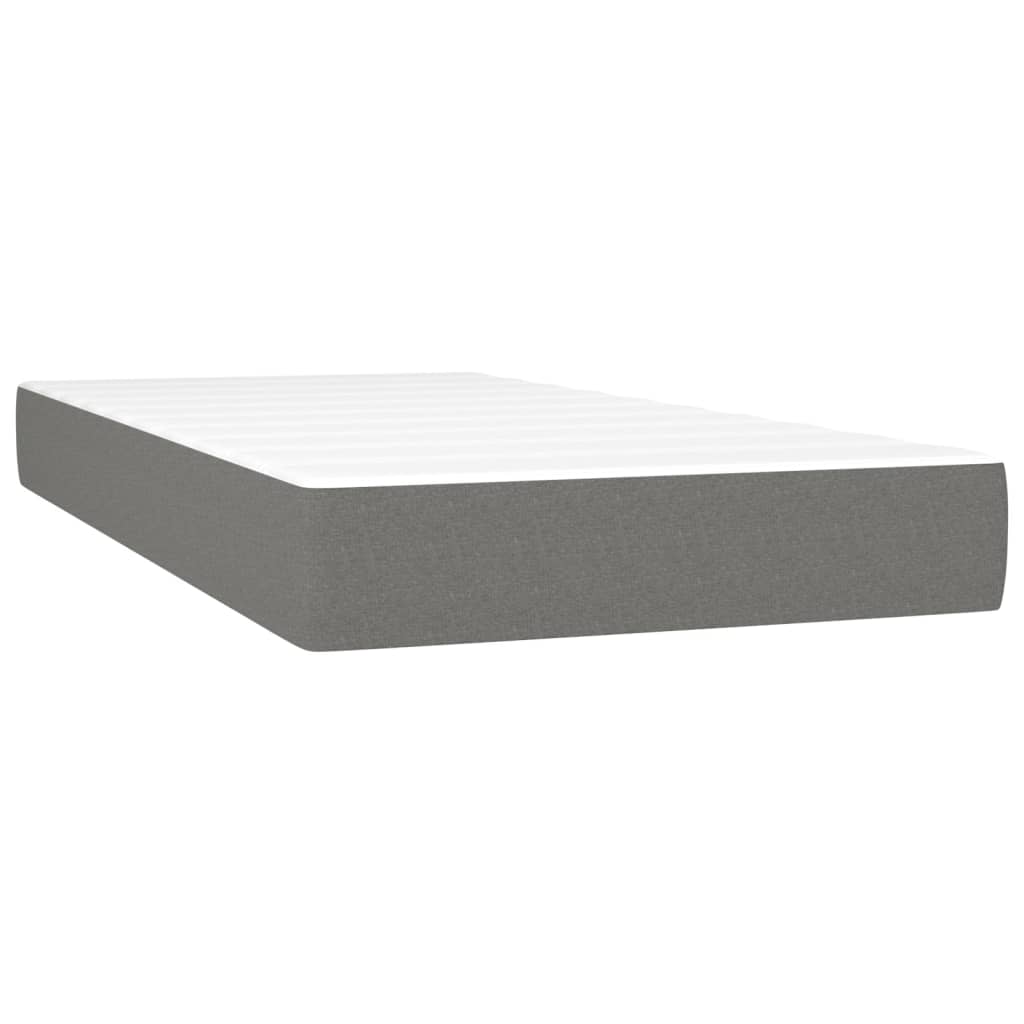 Sommier à lattes de lit et matelas et LED Gris foncé 200x200 cm vidaXL - 6