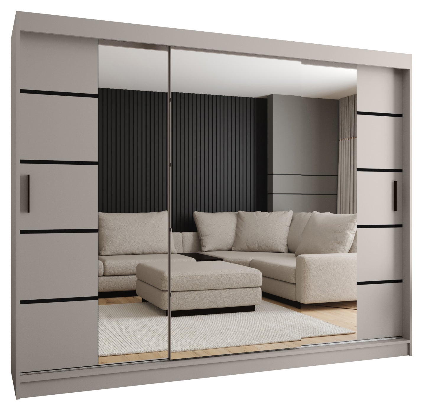 Szafa przesuwna garderoba RUBINO V4 250 x 62 x 200 cm Kaszmir