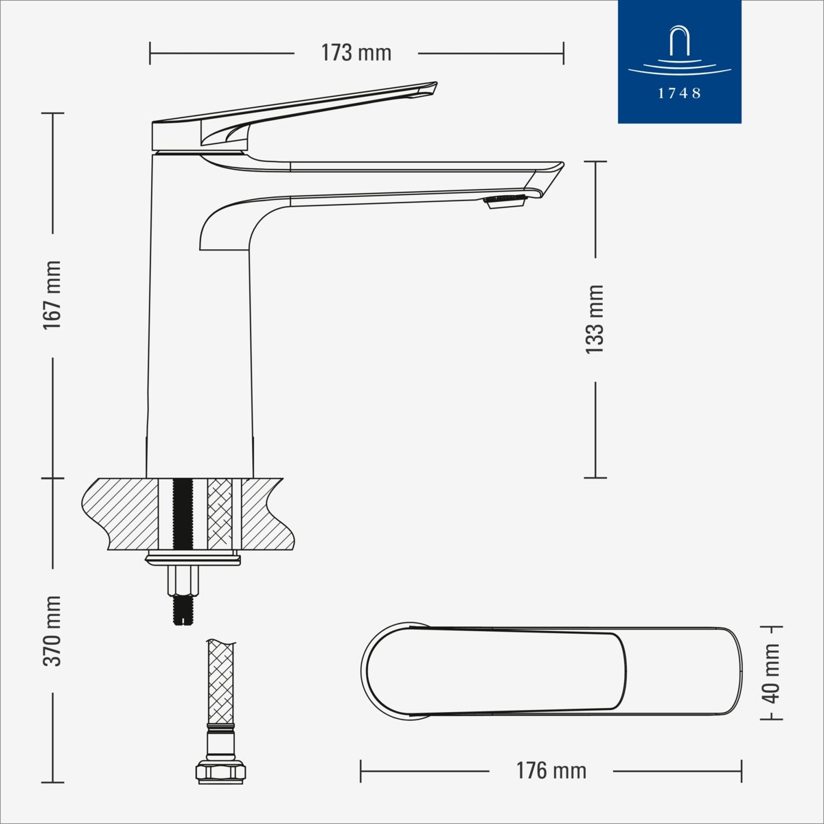 Villeroy & Boch - Robinetterie de Lavabo Oasis Matt Black. sans Bonde. Économie dEau. Cartouche Céramique. Hauteur Bec 114 mm - 6