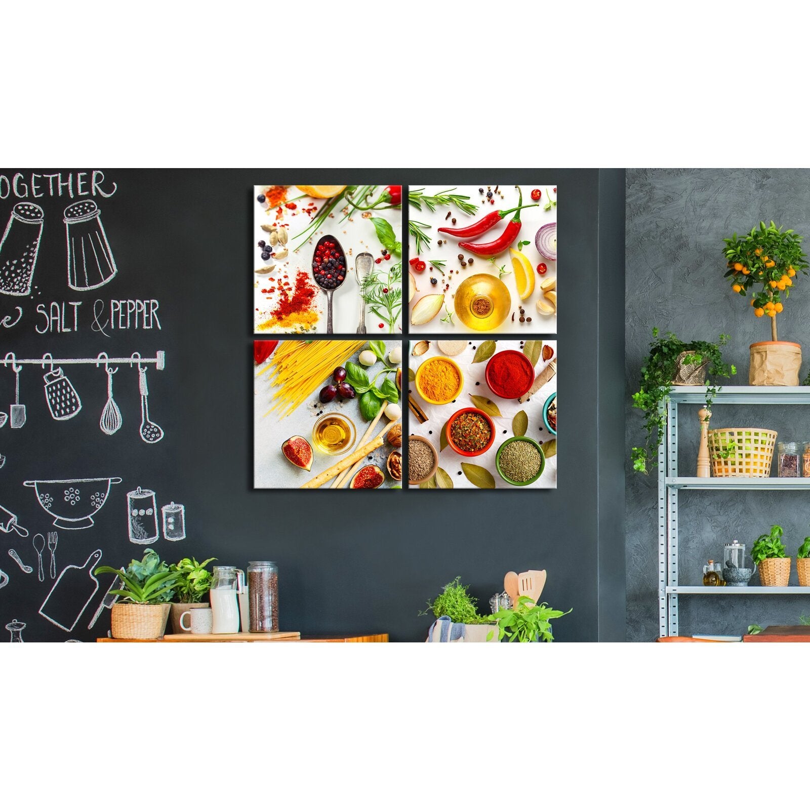 Tableau épices du monde - 80 x 80 cm - 2