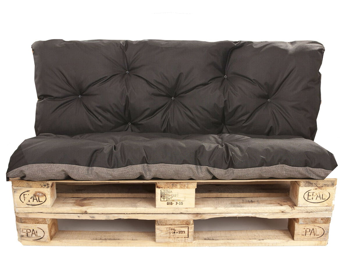 Cojines palets 120x60 asiento y respaldo 120x60cm, cojín palets exterior negro, cojines palets, cojines para sofá de jardín