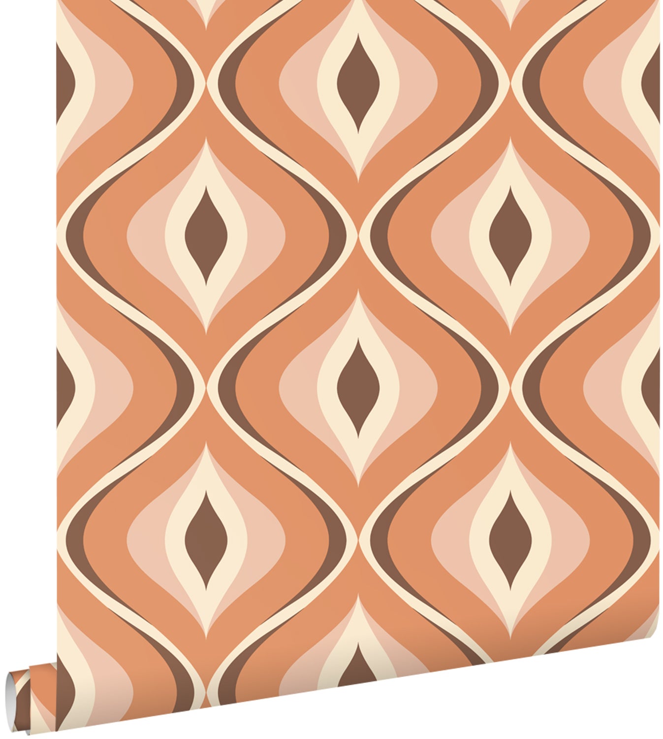 Tapeta ozdoby retro pomarańczowymIbrązowym - 53 cm x 10.05 m - ESTAHOME
