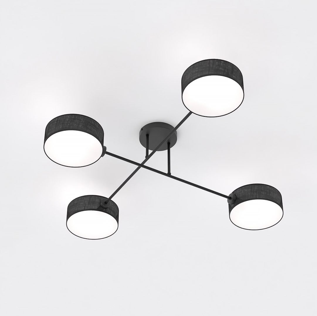 Lampa wisząca MAGA czarna 4xE14x15W tkanina wym:22x96x96cm IP20 Emibig