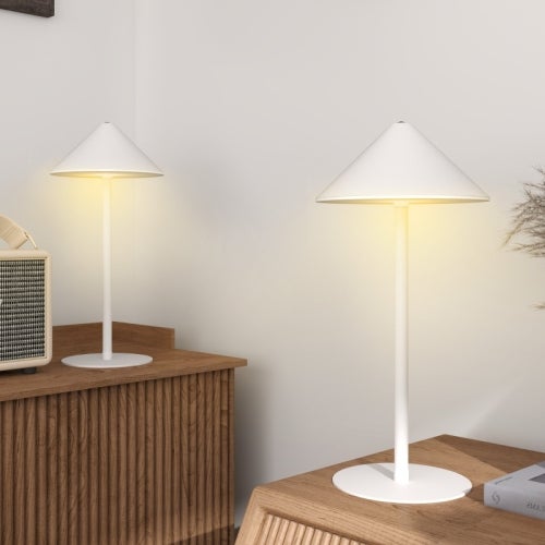 Lampada Da Tavolo In Metallo Argento - Design Semplice Con Interruttore, Per Camera Da Letto, Soggiorno, Ufficio - copertina