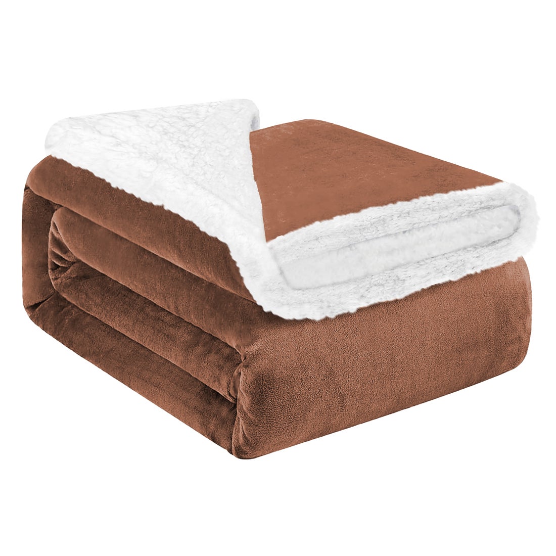 Acomoda textil – manta de sedalina con borreguito extra suave para invierno. manta cálida, ligera y transpirable para cama. (chocolate, 160x200 cm)