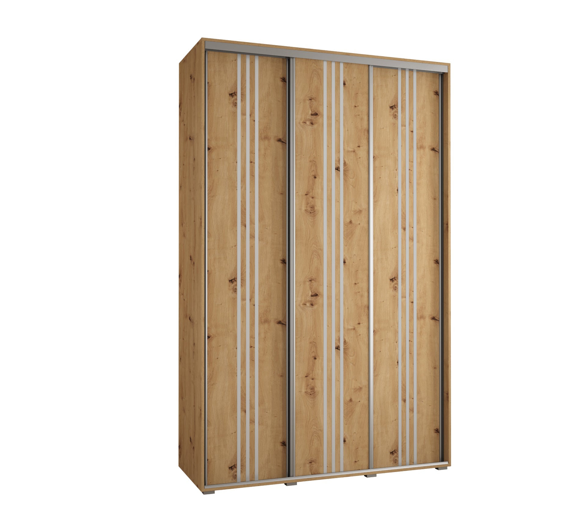 Szafa przesuwna wysoka Davos 6 160 x 60 x 235,2 cm artisan + artisan + u. srebrny - Abiks Meble