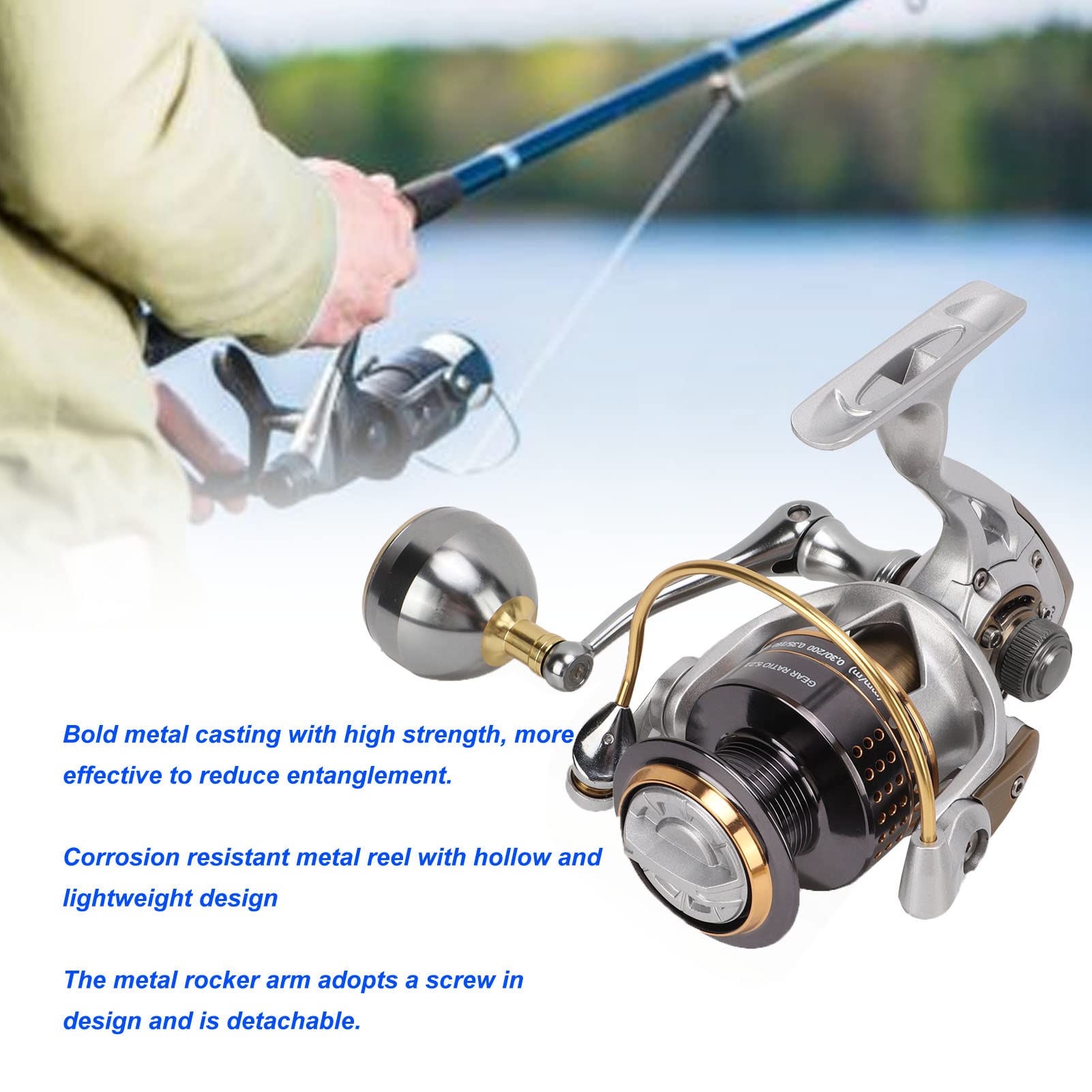 ASTON4000 Mulinelli 5.2: 1 Rapporto di trasmissione ad alta velocità 10+1BB Mulinello da pesca completamente in metallo liscio e potente - 3