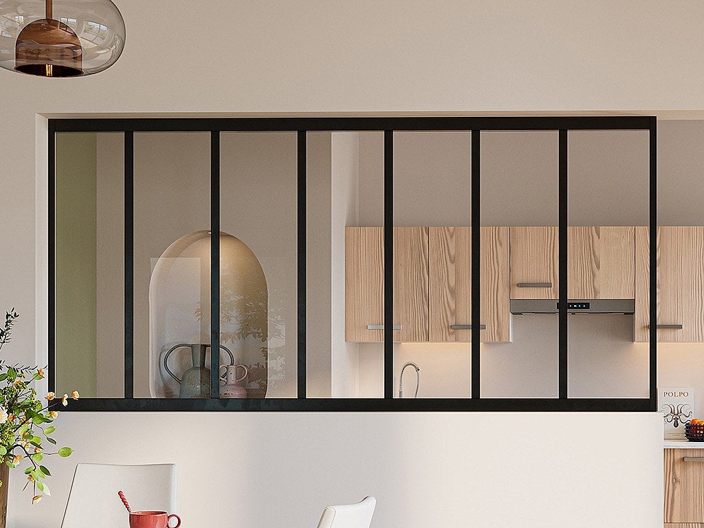 Verrière atelier en aluminium thermolaqué - 210x105 cm - Noir - BAYVIEW - 4