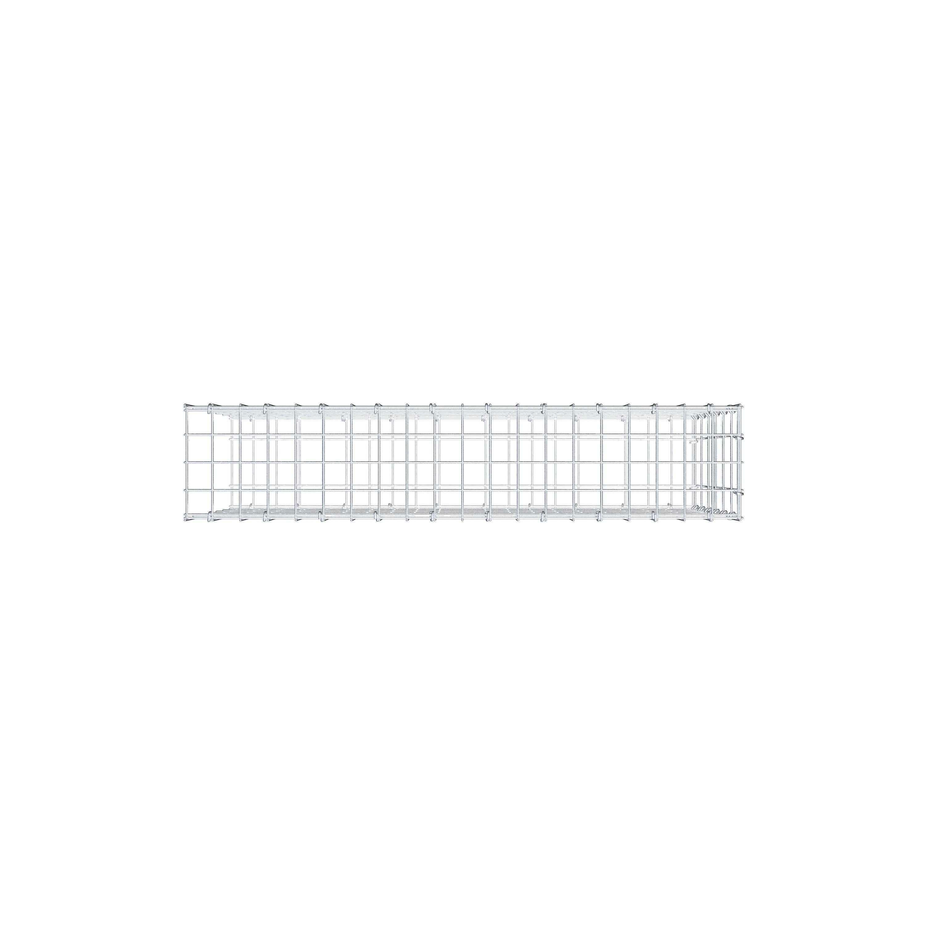 Gavión para alargar en acero galvanizado 100x60x20cm (LxAxP), malla 5 x 10cm, Anillo en C, sin rejilla frontal - 9