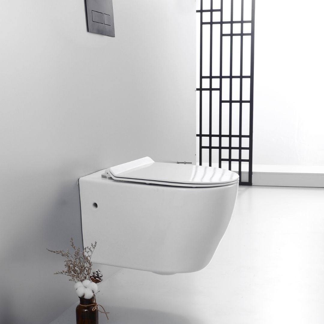 Ogomondo coppia sanitari fun sospesi vaso bidet sedile frizionato fissaggi - 4