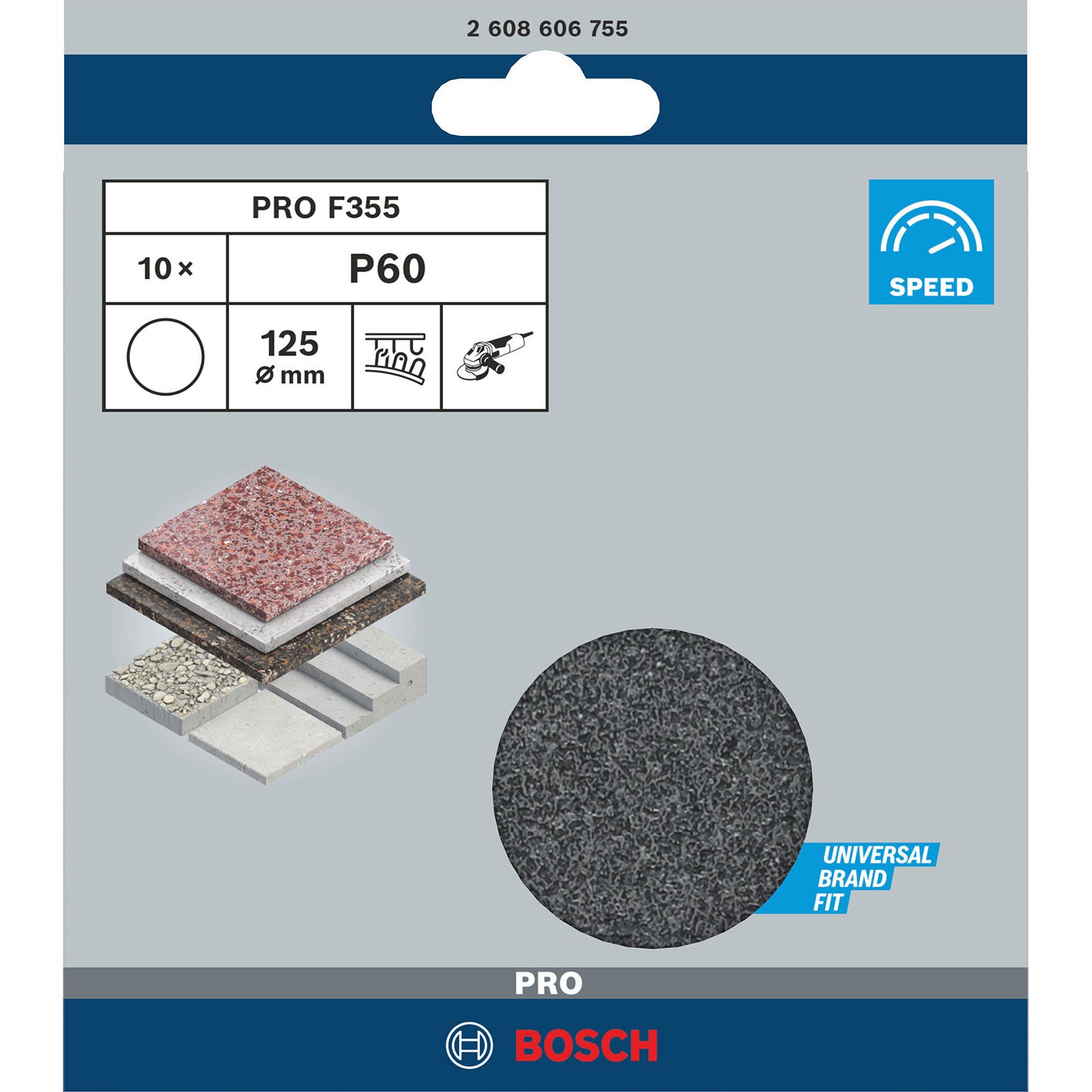 Bosch PRO F355 Tarcza szlifierska 125 mm 60 - 2608606755 - 2