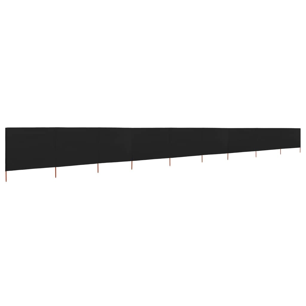 Paravientos de playa de 9 paneles | biombo separador | biombo divisor tela negro 1200x160 cm cfw50687