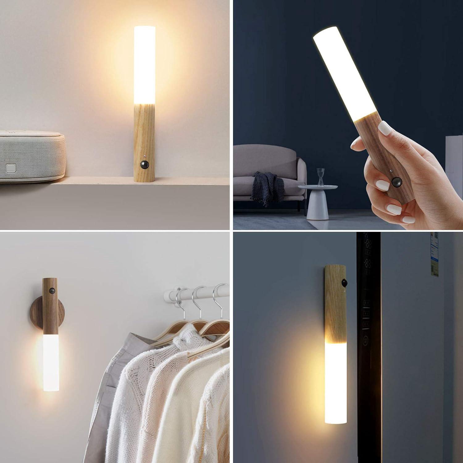 Applique Murale LED Avec Détecteur De Mouvement - 2 Pièces, Rechargeable USB-C, Magnétique, Pour Escalier, Chambre
