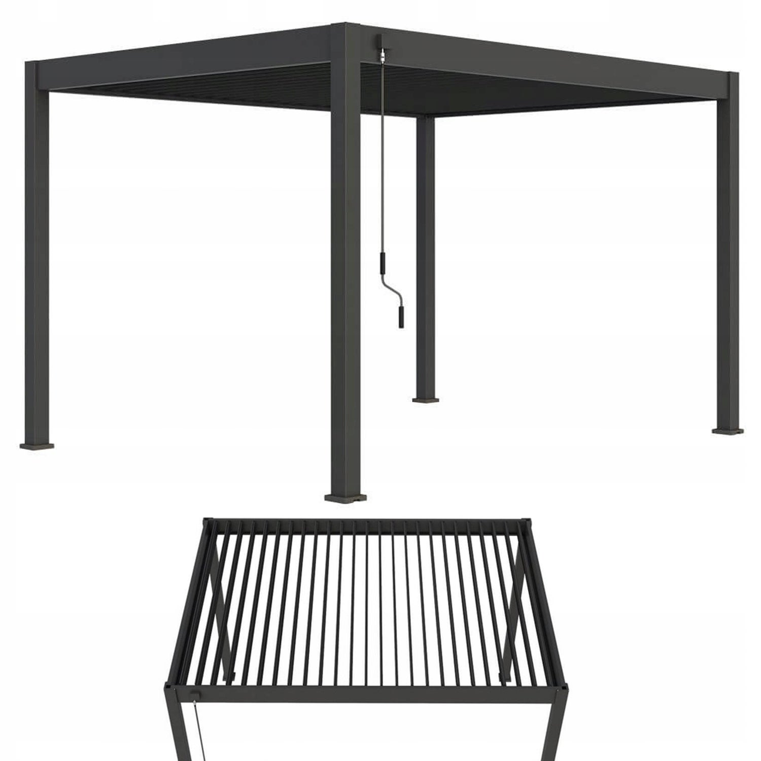 Pergola Tarasowa Gutroof Ogrodowa Na Taras Elegance 3x4 Antracyt Czarna 1 szt