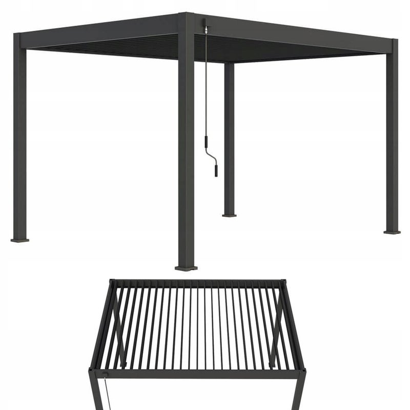 Pergola Tarasowa Gutroof Ogrodowa Na Taras Elegance 3x4 Antracyt Czarna 1 szt