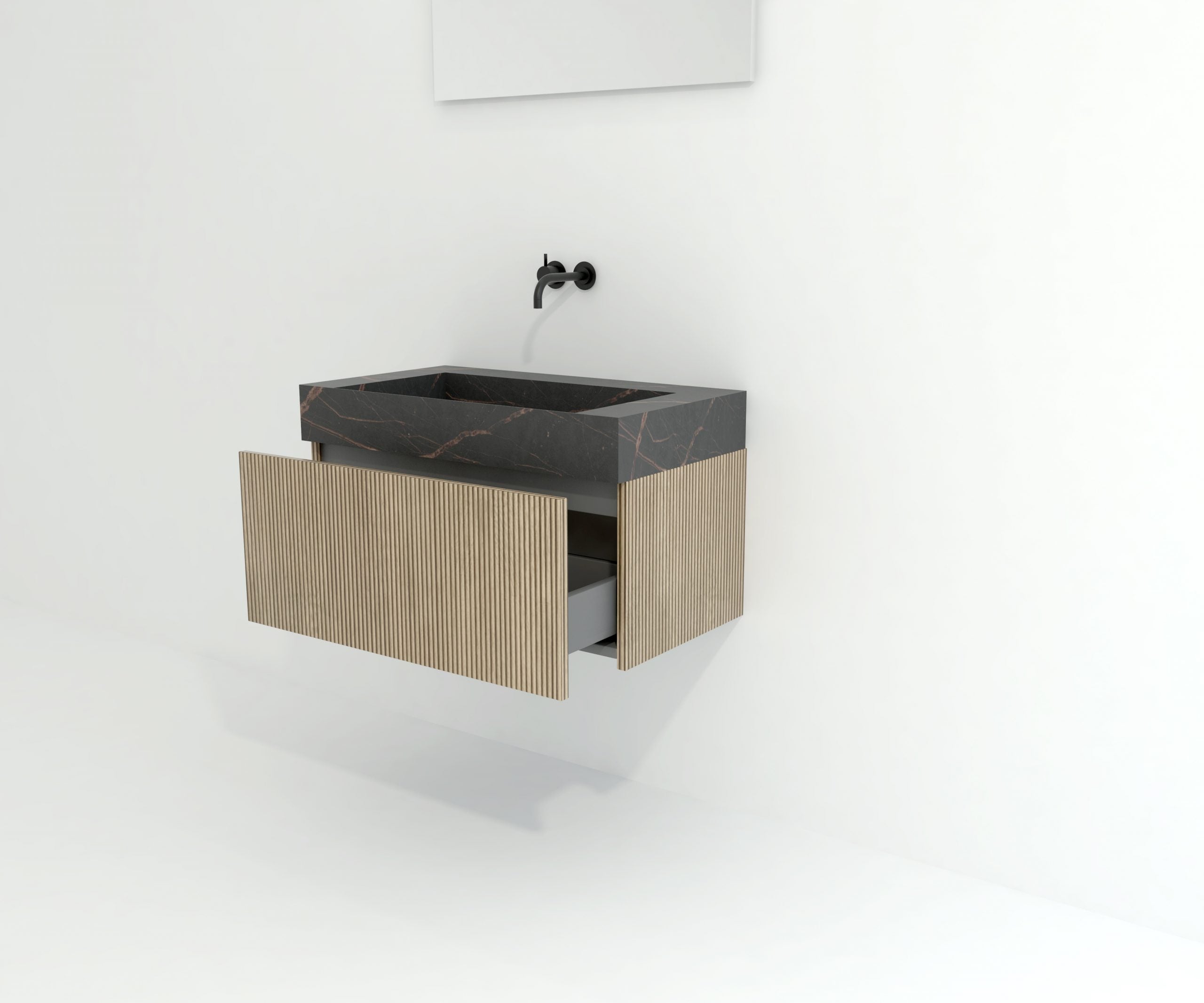Pack Meuble Salle de Bain Avantarea avec Vasque Simple et Miroir LED NEOUVIELLE Dekton Laurent 120CM - 5