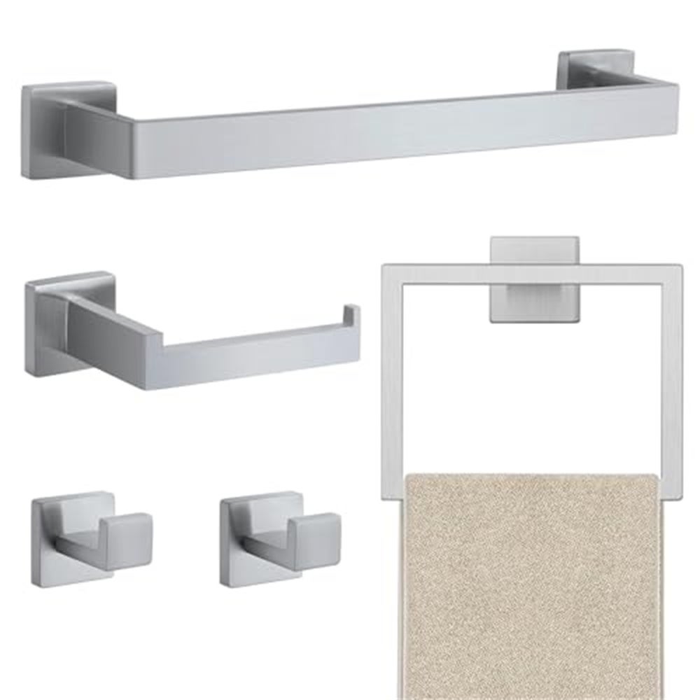 Bextcok juego de 5 accesorios para baño-toallero de acero inoxidable, barra para toallas de montaje en pared,set de accesorios de ferretería para baño