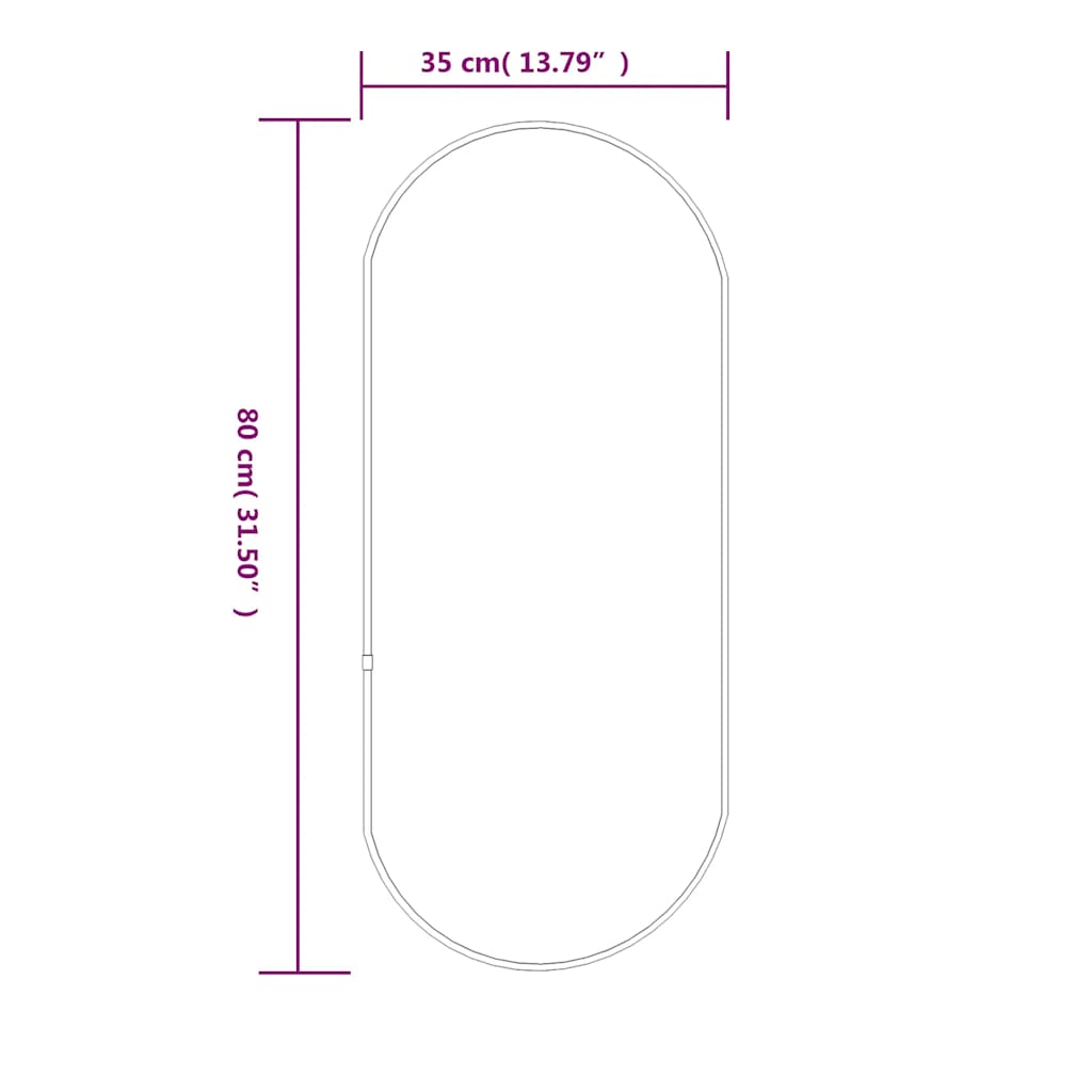 Espelho de parede oval preto 80x35 cm- COMFORTXL - 6