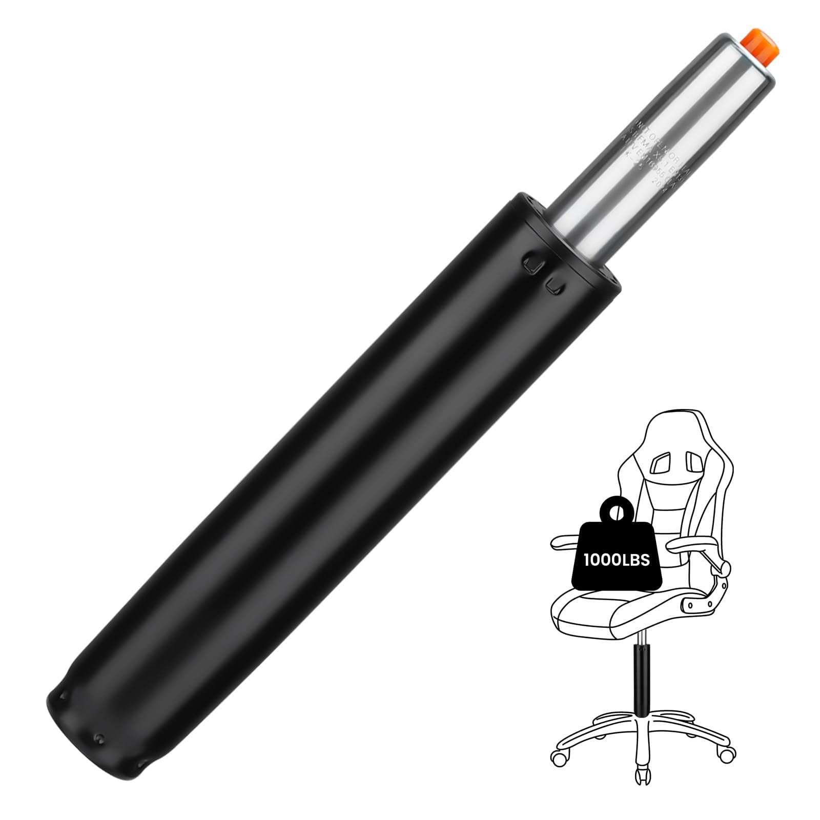 Molla A Gas Per Sedia Da Ufficio 1000 Lbs - Pistone Ricambio 250-345 Mm, Con 5 Ruote, Colore Argento - 3