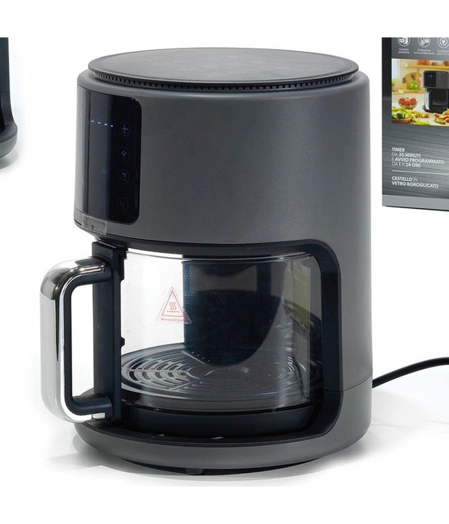 Trade Shop - Friggitrice Ad Aria Con Cestello Trasparente In Vetro 1300w 4lt Display Led 200° - | Leroy Merlin