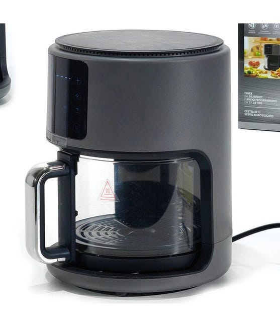 Trade Shop - Friggitrice Ad Aria Con Cestello Trasparente In Vetro 1300w 4lt Display Led 200° - | Leroy Merlin Trade Shop - Friggitrice Ad Aria Con Cestello Trasparente In Vetro 1300w 4lt Display Led 200° - | Leroy Merlin