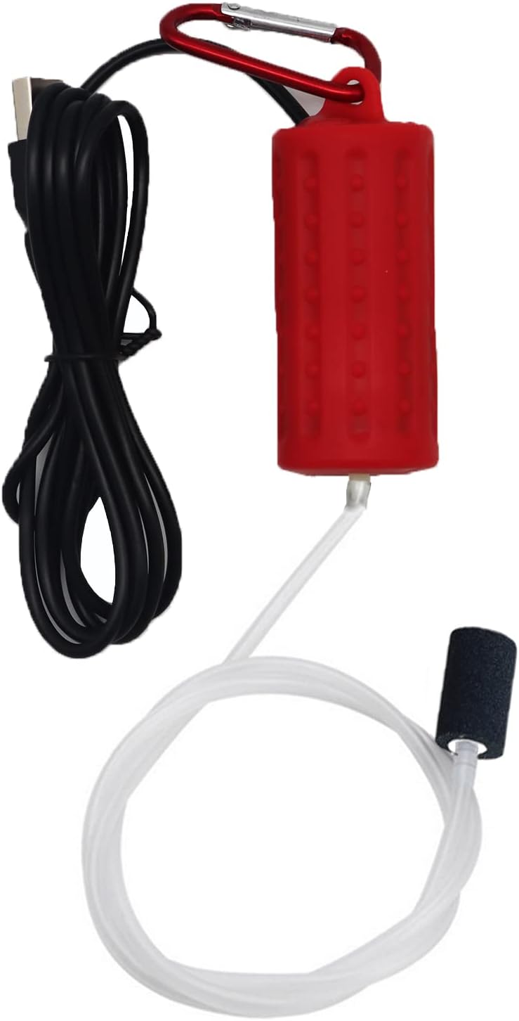 Miniaturowa pompa tlenowa USB, cicha pompa powietrza do akwarium, przenośna pompa tlenowa do akwarium, akwarium, czerwona