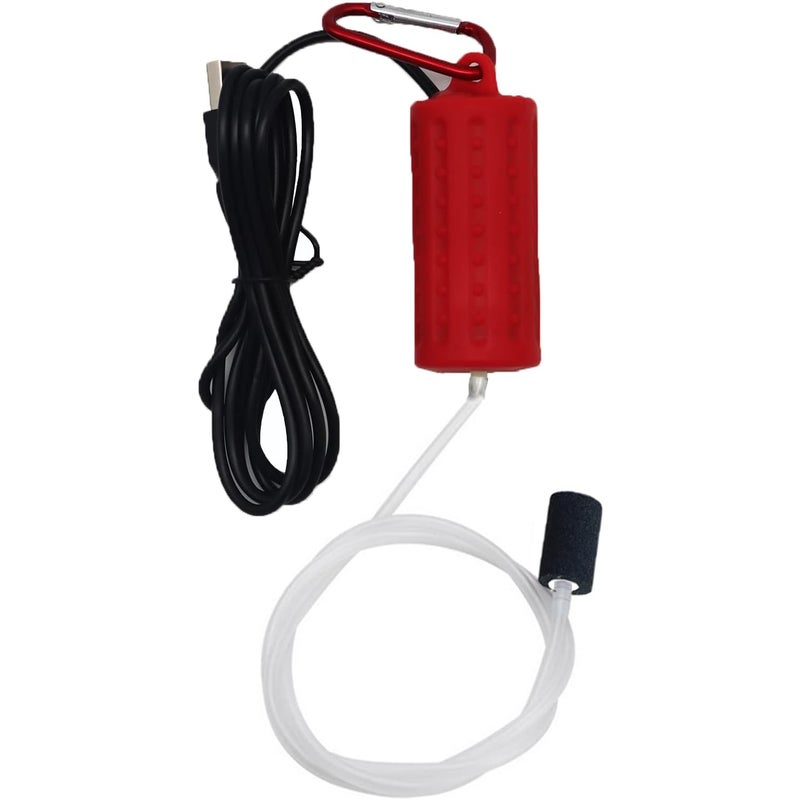 Miniaturowa pompa tlenowa USB, cicha pompa powietrza do akwarium, przenośna pompa tlenowa do akwarium, akwarium, czerwona
