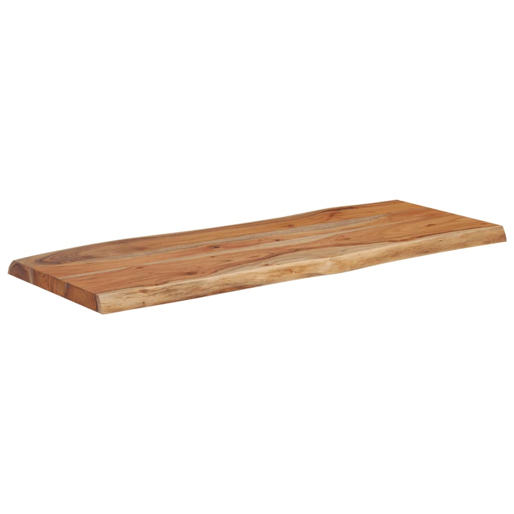 Piano Tavolo In Legno Di Acacia Massello - 100x40x2,5 Cm, Con Bordi Vivi, Per Tavolini E Ricambi