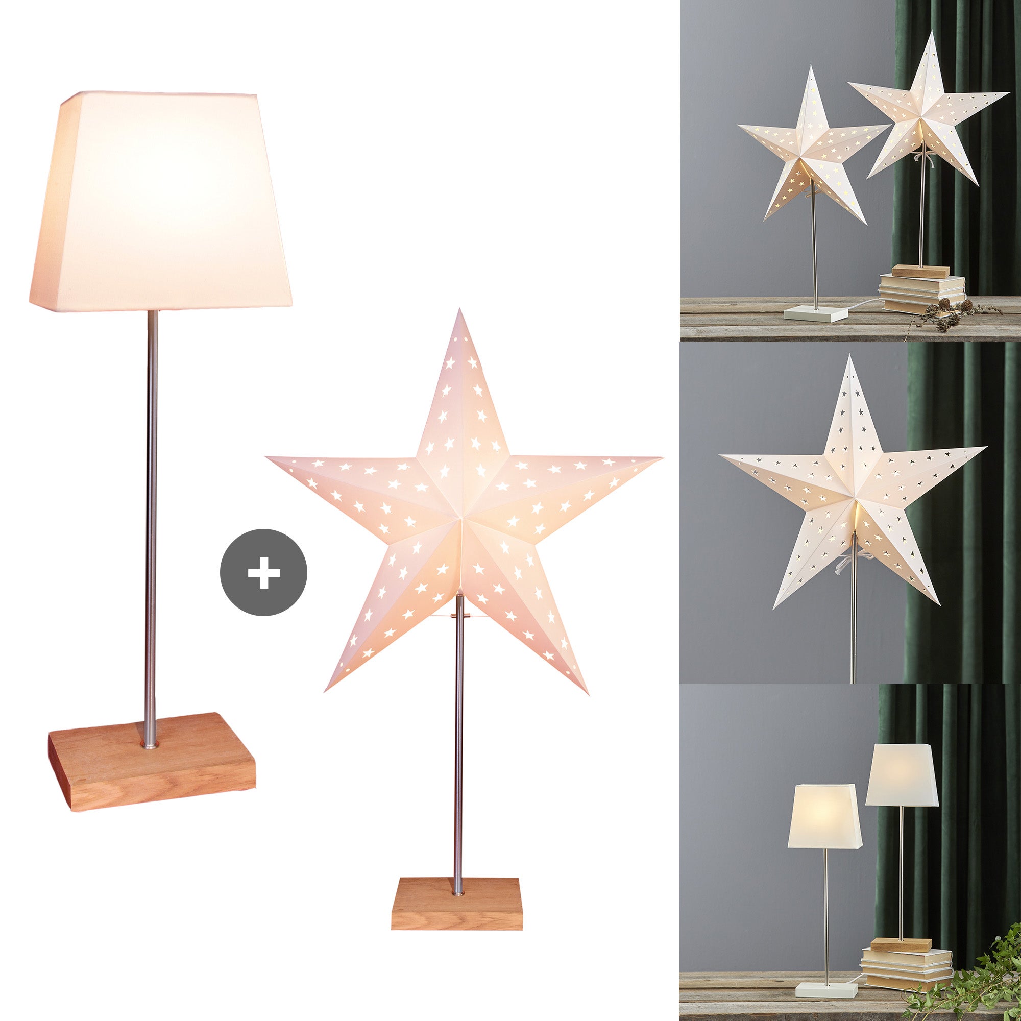 Abat-jour Décoratif étoile - 3 Pièces Dorées Pour Lampe De Bureau, Chambre, Salon - Décoration Lumineuse Et Poétique